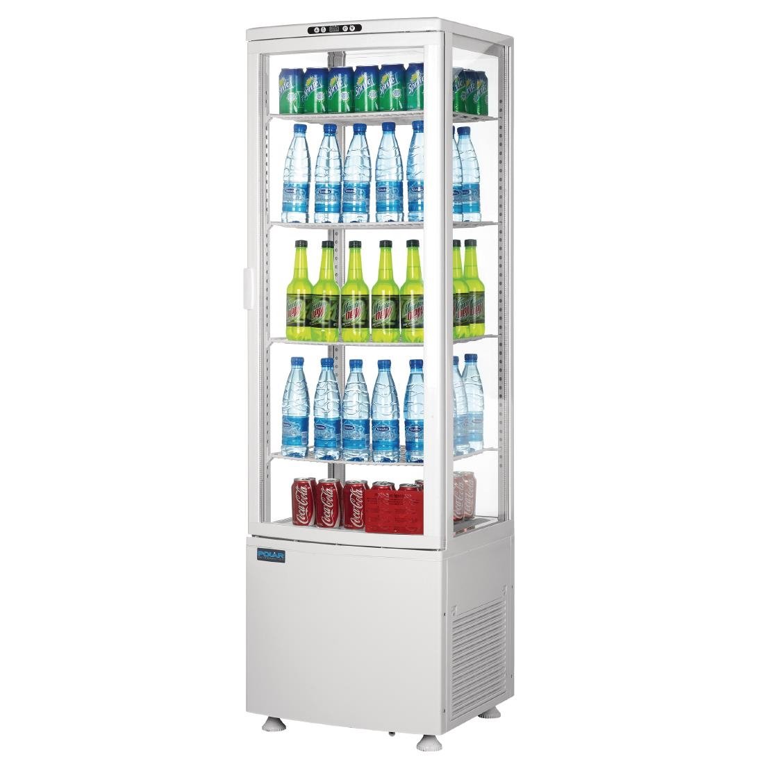 Polar C-Series Curved Door Display Fridge White - 235Ltr
