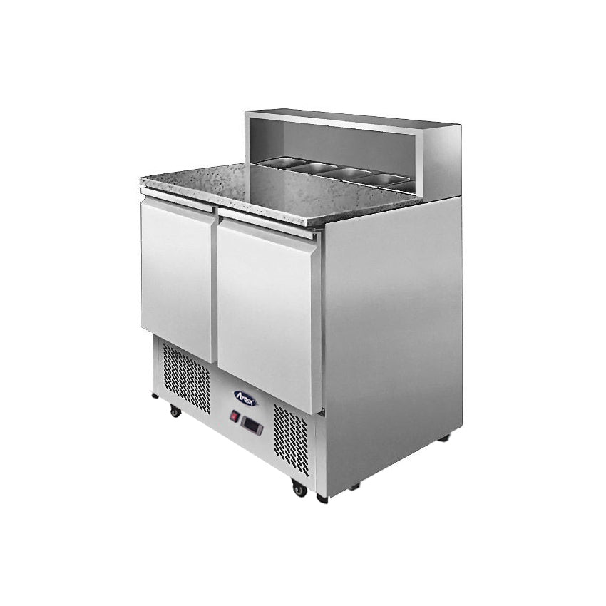 Atosa 2 DOORS PIZZATABLE MARBLE TOP SALADETTE FRIDGE 900 MM ESL3831