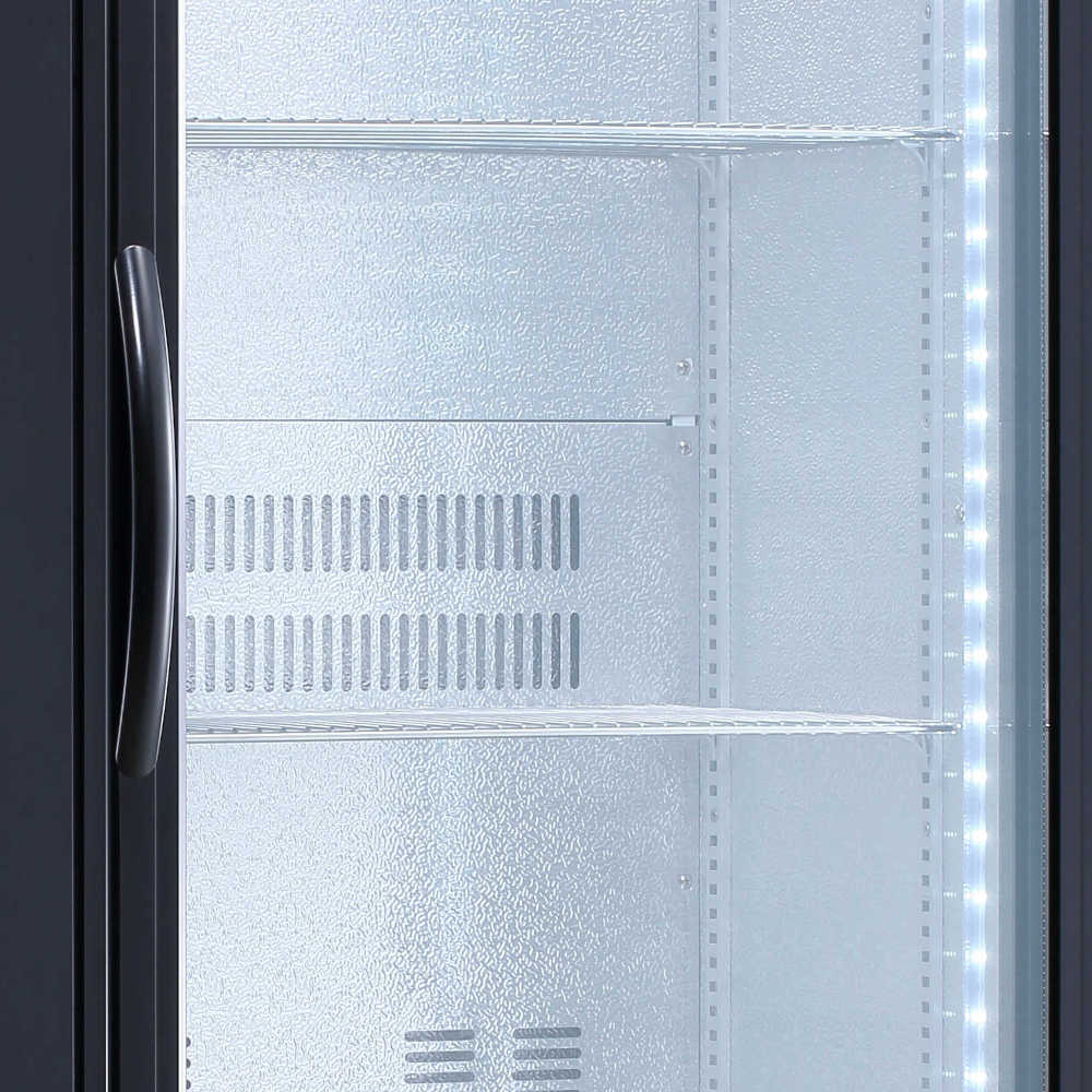 300L Upright Glass Door Display / Backbar Fridge - Black B300G