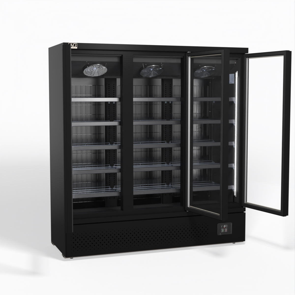 AG Supermarket Three Glass Doors Upright Display Fridge - 1539 Litre