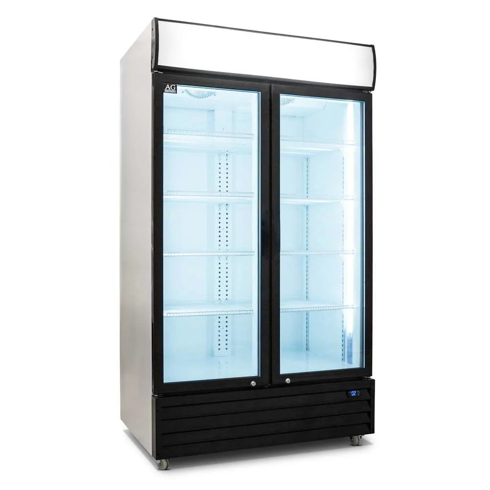 1000L Double Door Upright Display Fridge - Glass Door CU1000TNG