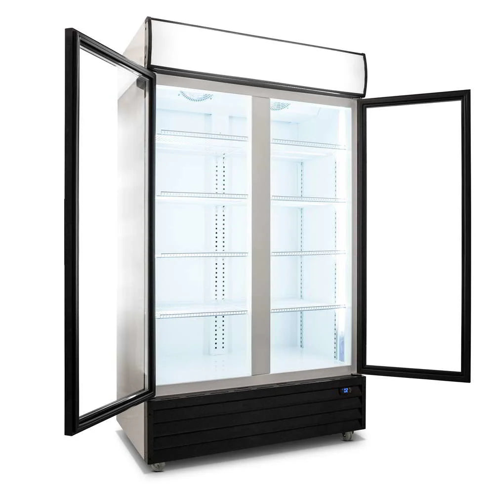 1000L Double Door Upright Display Fridge - Glass Door CU1000TNG