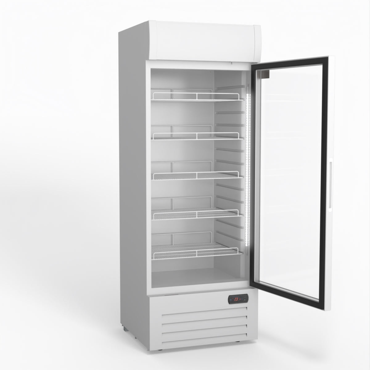 AG 515L Upright Glass Door Display/Drinks Fridge - White with Light Box