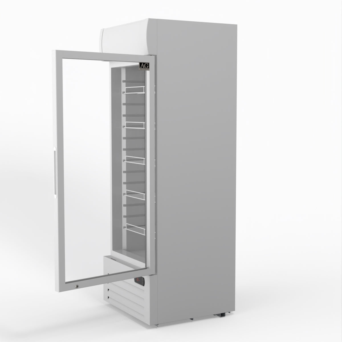 AG 515L Upright Glass Door Display/Drinks Fridge - White with Light Box