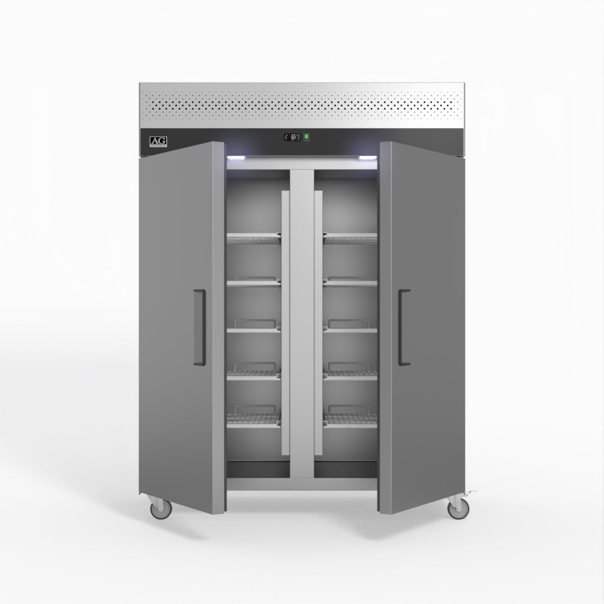AG 1300 Litre Upright Double Stainless Steel Door Fridge