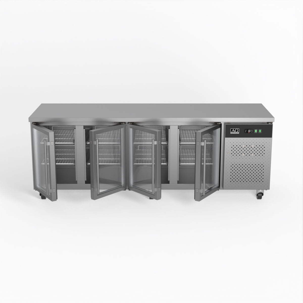 AG Commercial Four Glass Door Worktop / Under Bench Display Fridge 700mm Depth GNX4100TNG