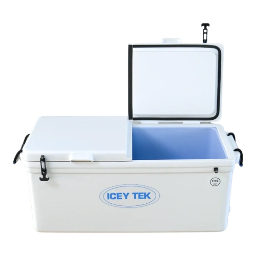 ICEY TEK 115L Long Ice Box Cooler WHITE SPLIT LID IT115