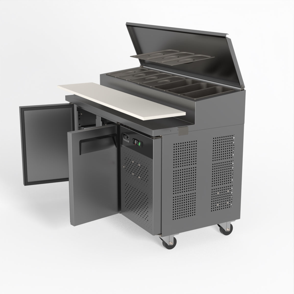 AG 2 Door Saladette Fridge – Fits 7 x 1/3 GN Trays