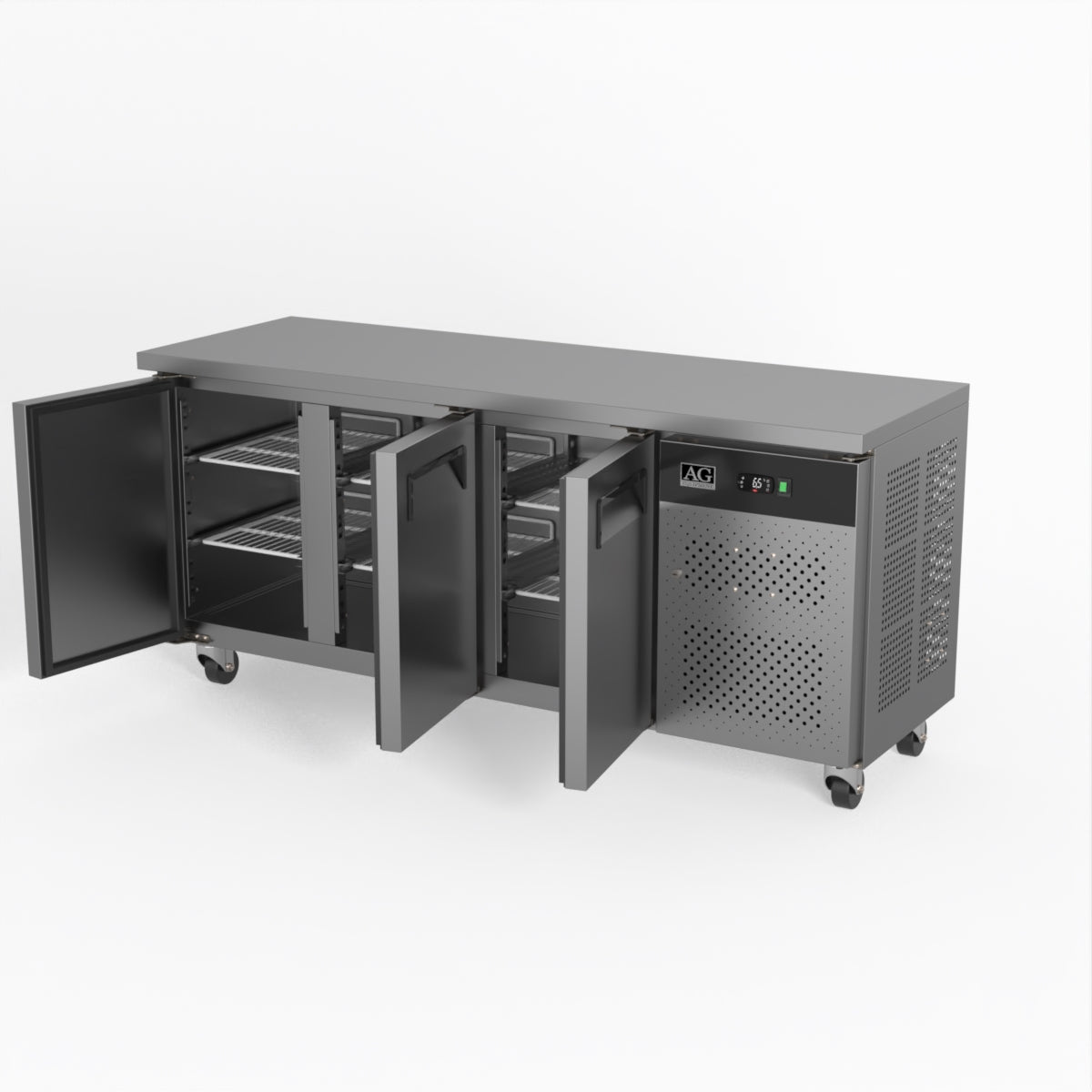 AG Commercial Three Door Worktop / Under Bench Fridge 600mm Depth