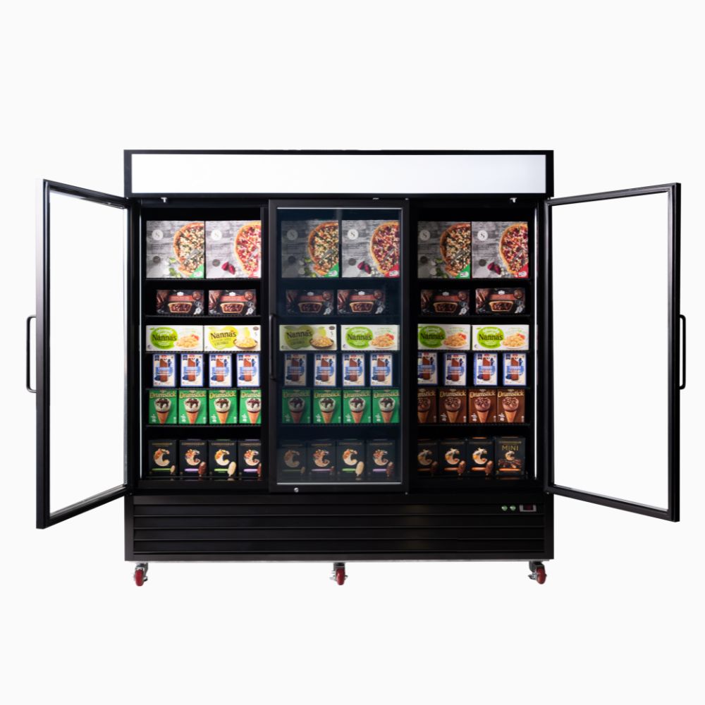Bromic UF1980GDL-NR Upright Display Freezer 1980L – 3 Door – Flat Glass – (5 year warranty)