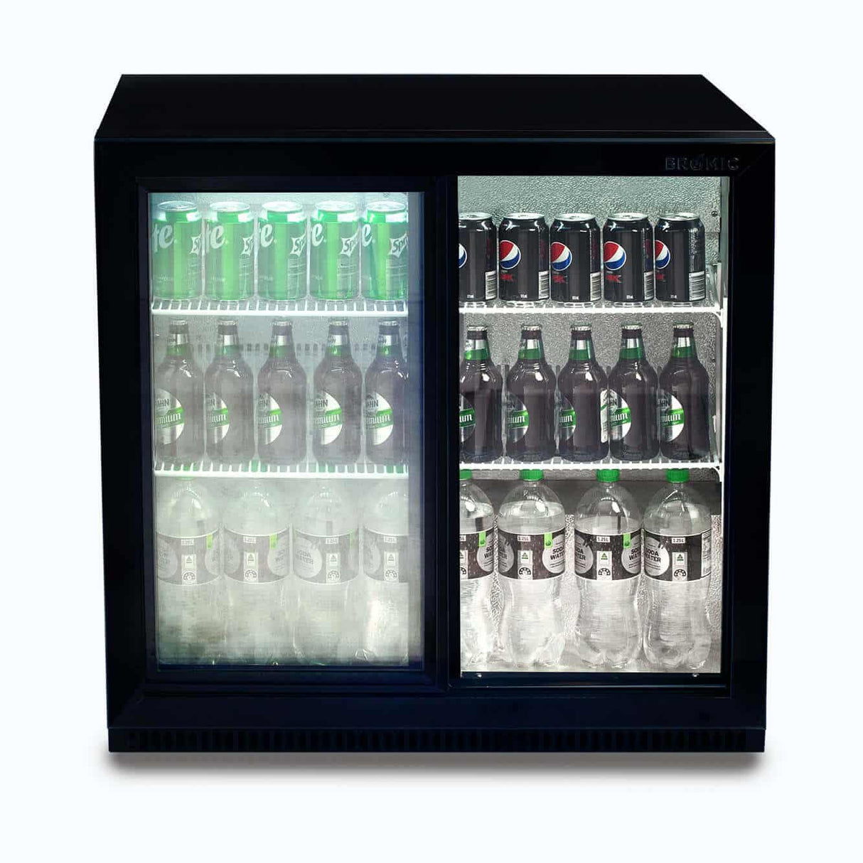 Bromic Back Bar Fridge - 190L - 2 Doors - Sliding (5 Years Warranty)