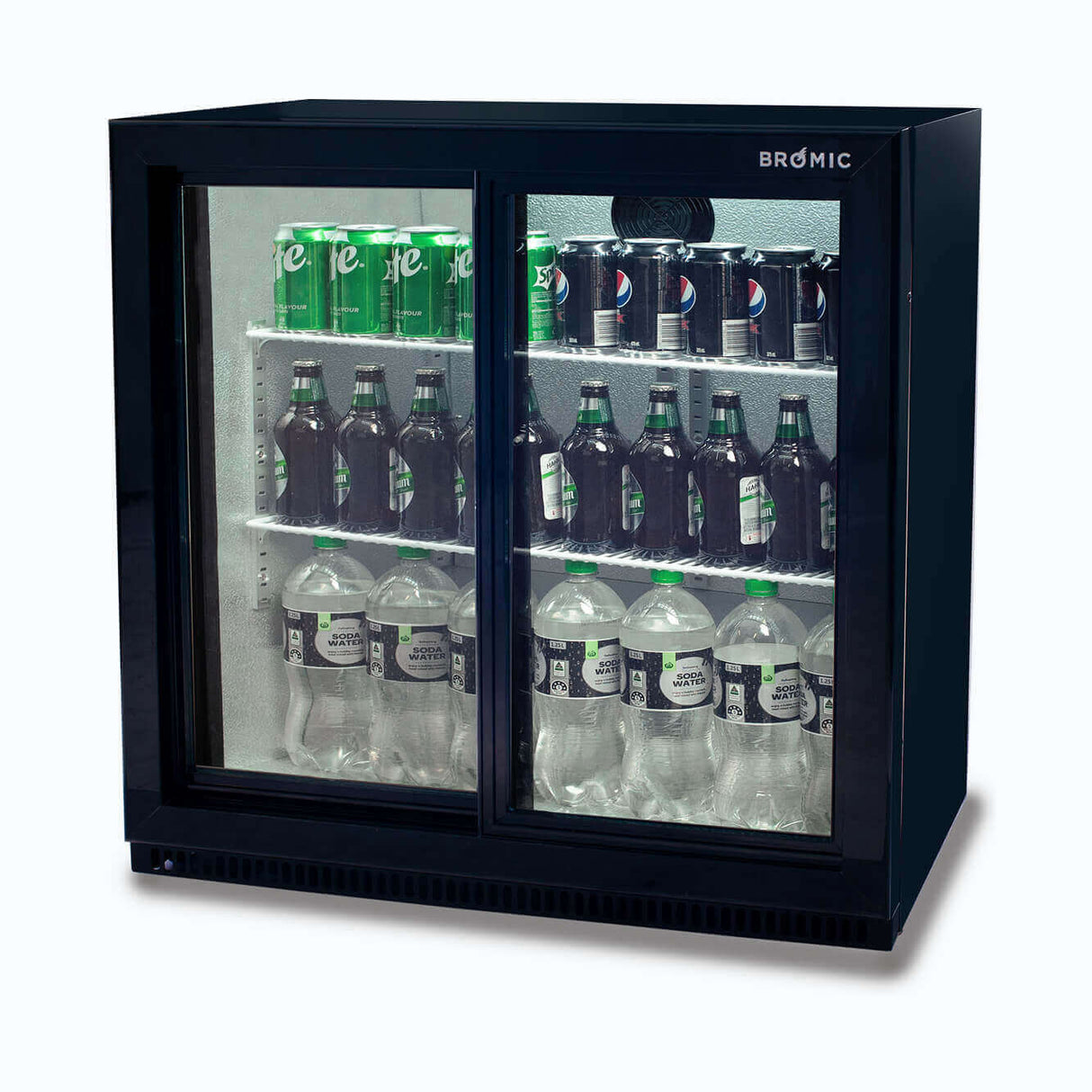 Bromic Back Bar Fridge - 190L - 2 Doors - Sliding (5 Years Warranty)