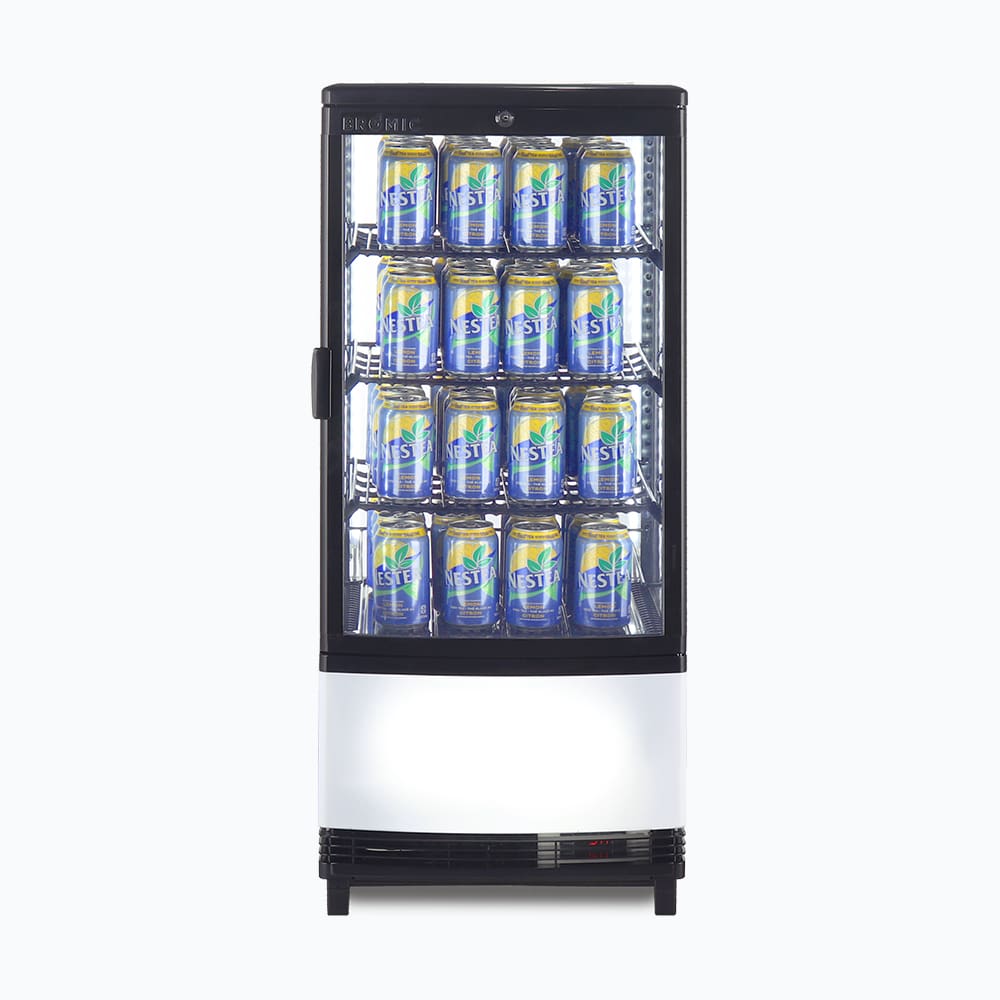 Bromic Countertop Fridge - 80L - 1 Door - Curved Glass - Black (5 Years Warranty)