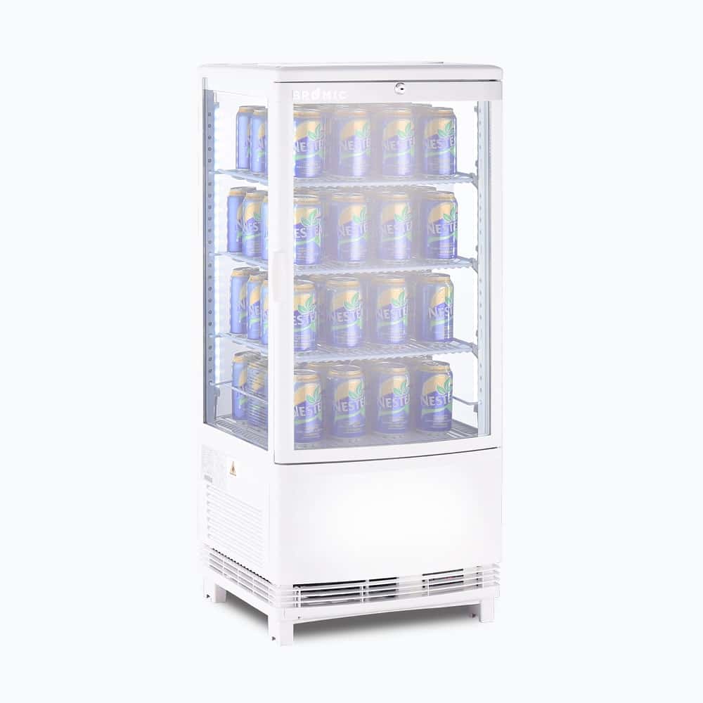 Bromic Countertop Fridge - 80L - 1 Door - Curved Glass - White (5 Years Warranty)