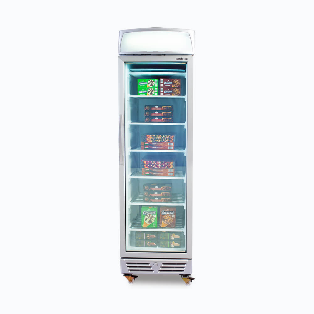 Bromic Upright Display Freezer - 300L - 1 Door - Flat Glass - Lightbox (5 Years Warranty)