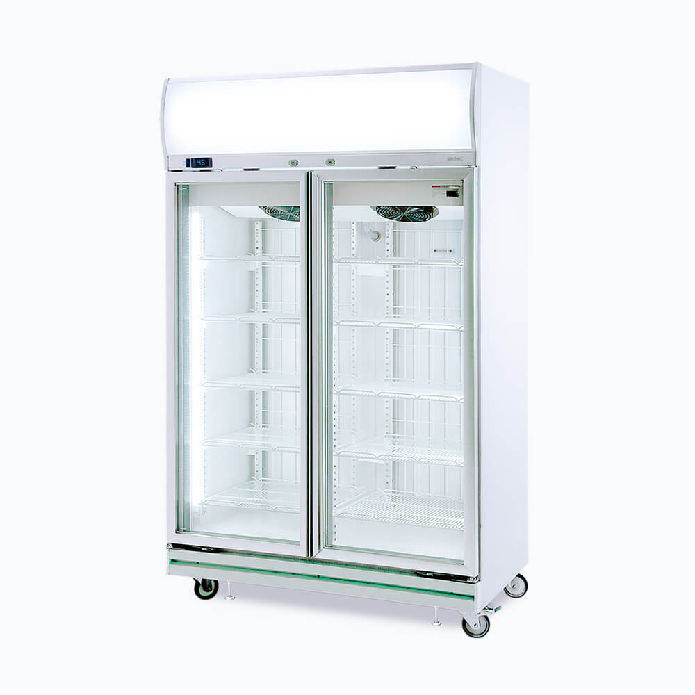 Bromic Upright Display Freezer - 976L - 2 Doors - Flat Glass - Lightbox (5 Years Warranty)