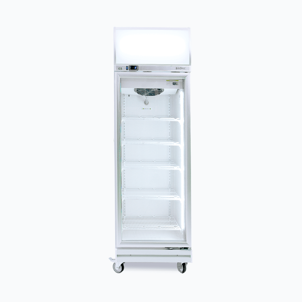 Bromic Upright Display Fridge - 444L - 1 Door - Flat Glass - Lightbox (5 Years Warranty)