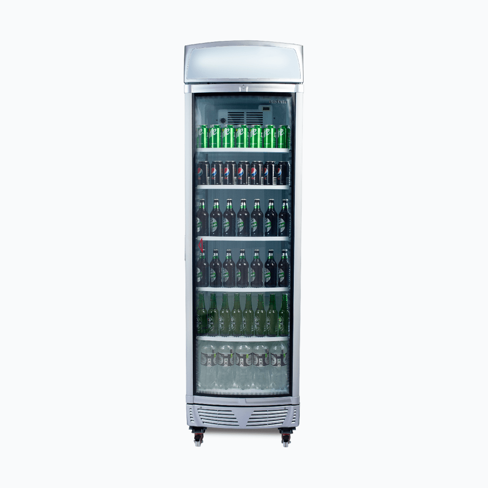 Bromic Upright Display Fridge - 380L - 1 Door - Curved Glass - Lightbox (5 Years Warranty)