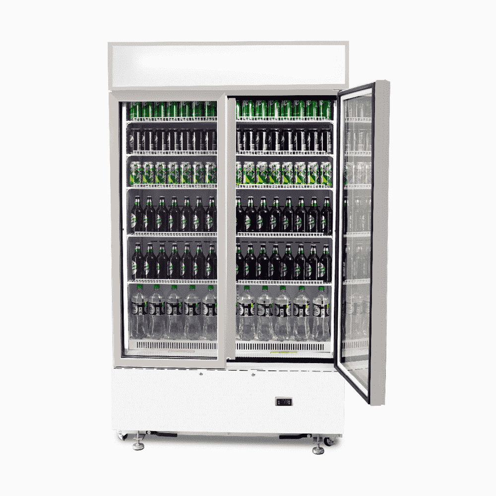 Bromic Upright Display Fridge - 960L - 2 Doors - Flat Glass - Cassette - White (5 Years Warranty)