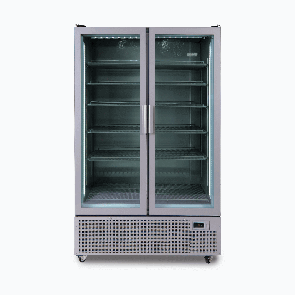 Bromic Upright Display Fridge - 1126L - 2 Door - Flat Glass - Silver (5 Years Warranty)
