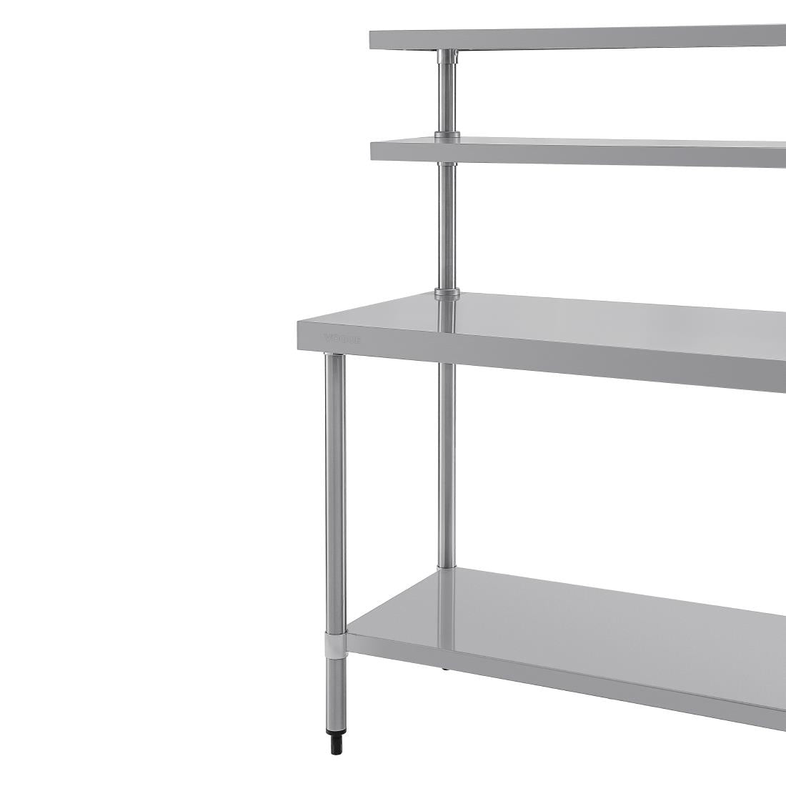 Vogue Table with Gantry Shelf St/St - 1500x 1200x600mm