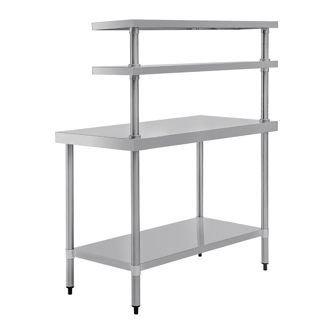 Vogue Table with Gantry Shelf St/St - 1500x 1200x600mm