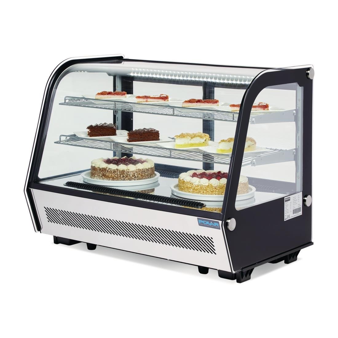 Polar G-Series Energy Efficient Countertop Food Display Fridge Black - 160Ltr