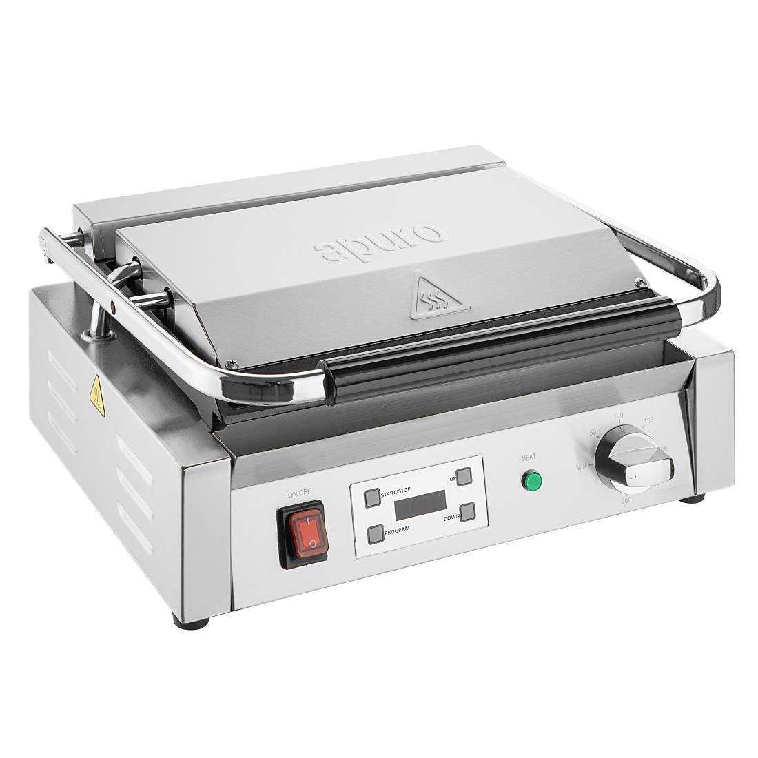 Apuro Extra Large Single Contact Grill Ribbed/Ribbed Plate