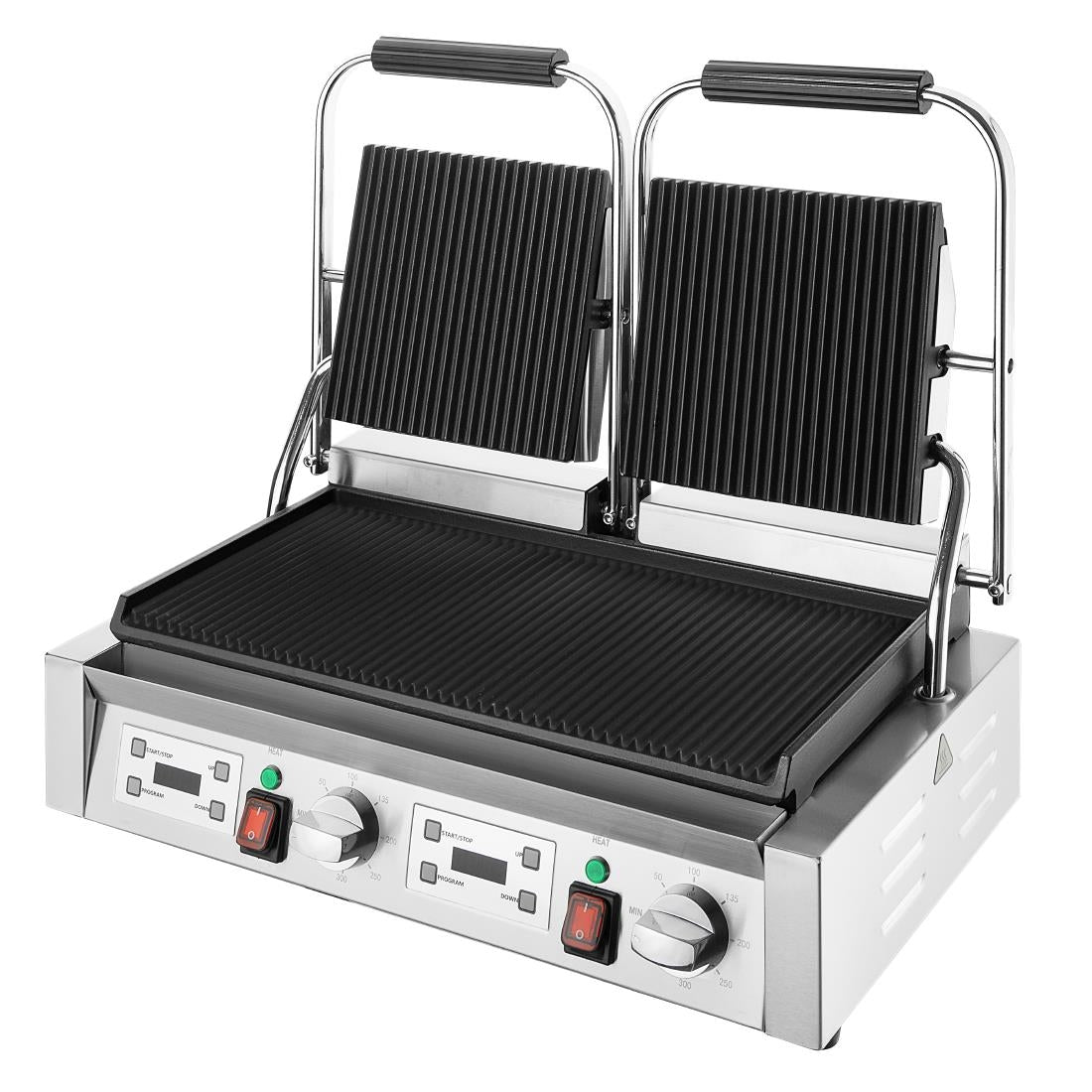 Apuro Double Contact Grill Ribbed/Ribbed Plate