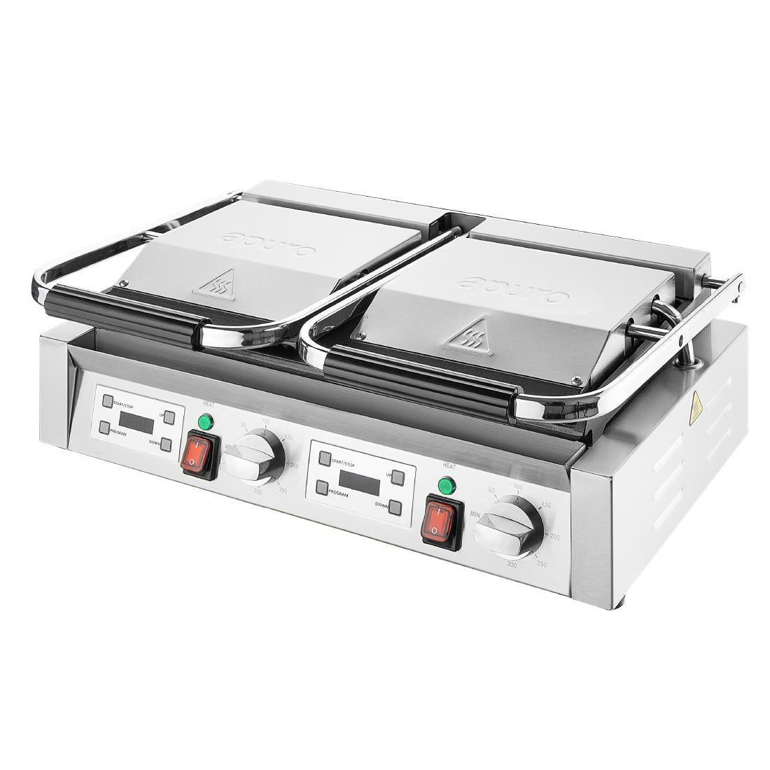Apuro Double Contact Grill Flat Left/Ribbed Right Plate