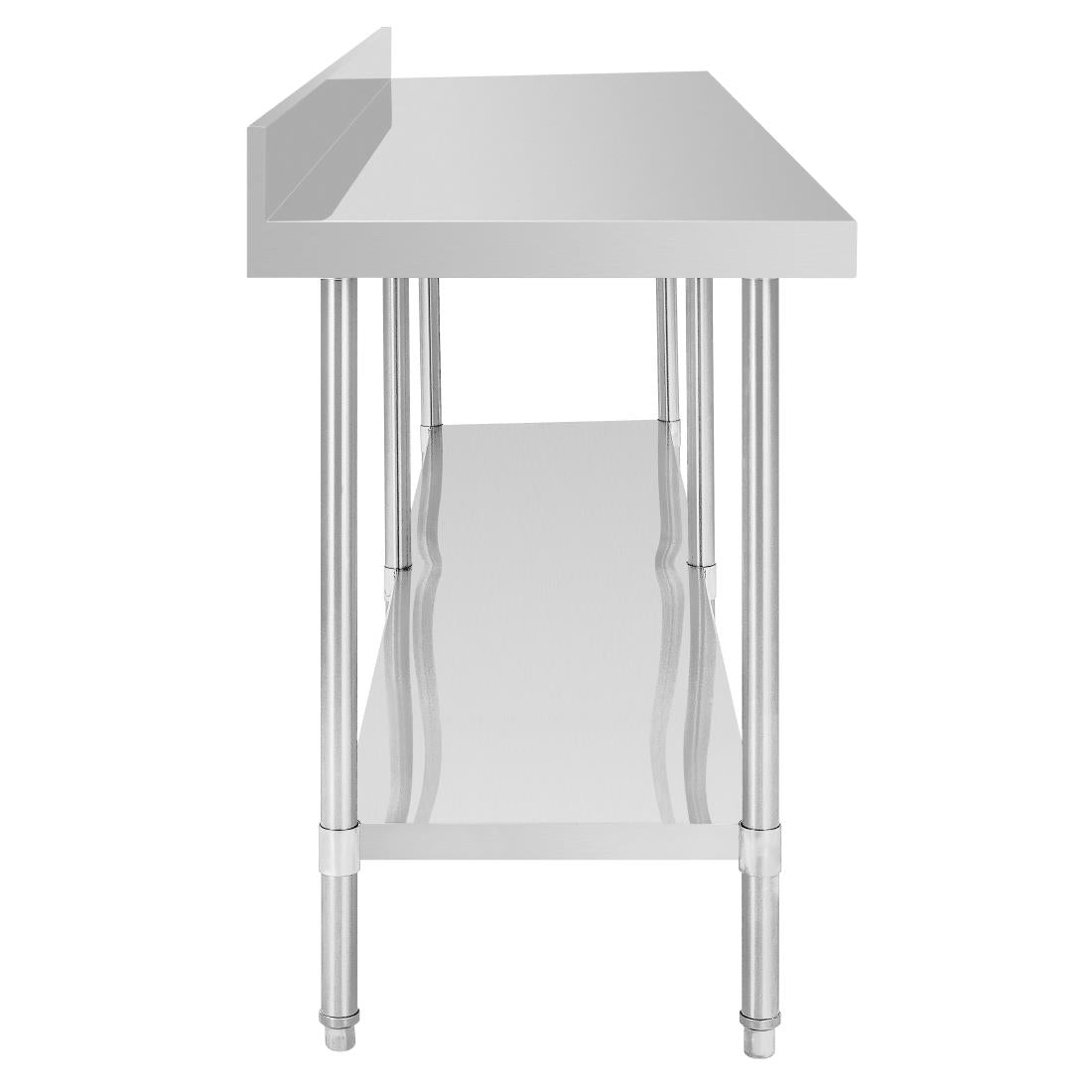 Vogue Premium 304 Stainless Steel Table with Upstand - 2400x600x900mm
