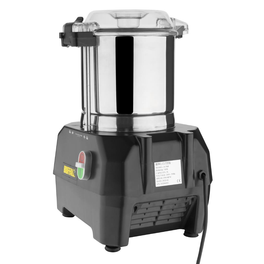 Apuro Cutter Mixer Bowl - 5Ltr