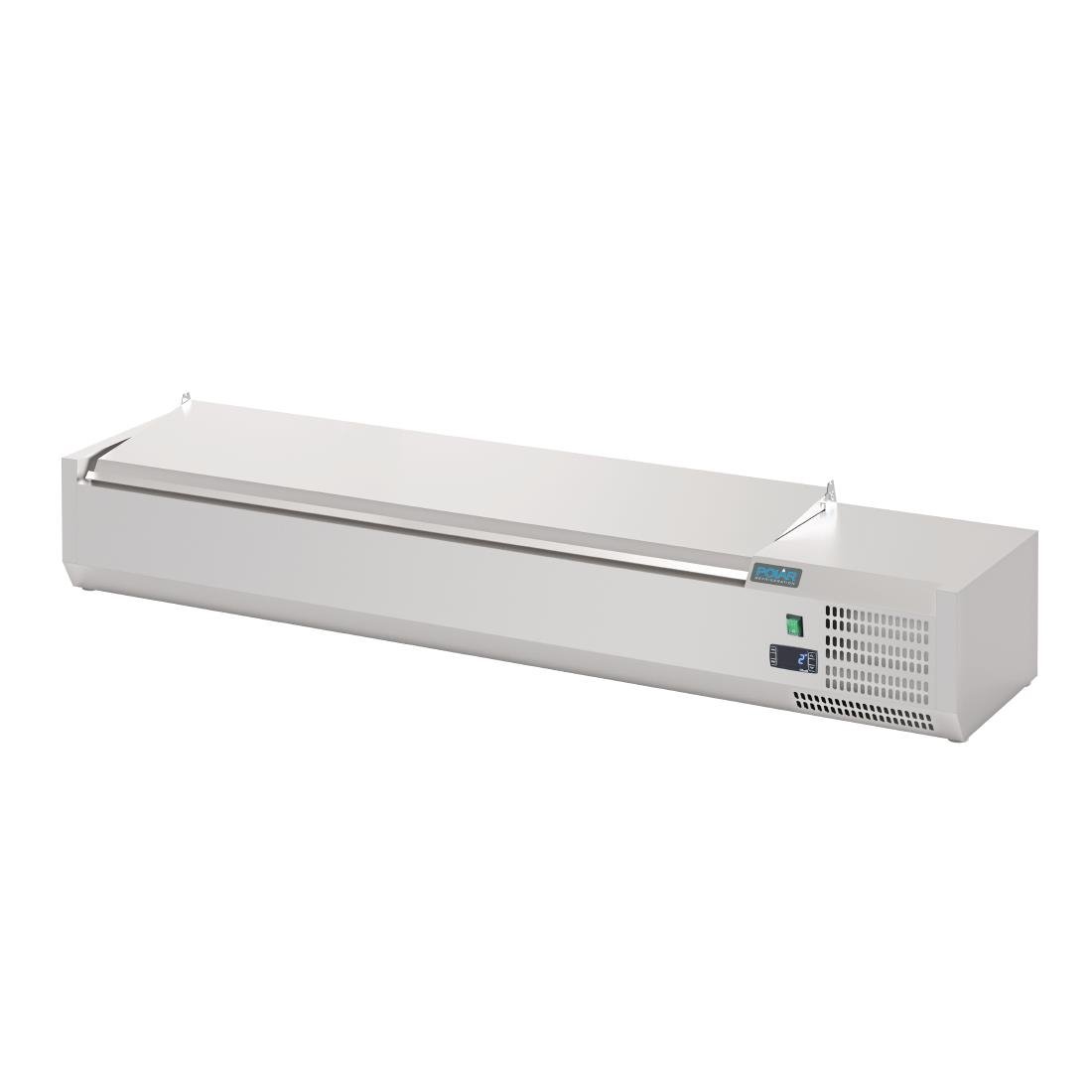 Polar G-Series Countertop Prep Fridge with Lid 7x 1/4GN with Hard Stainless Lid