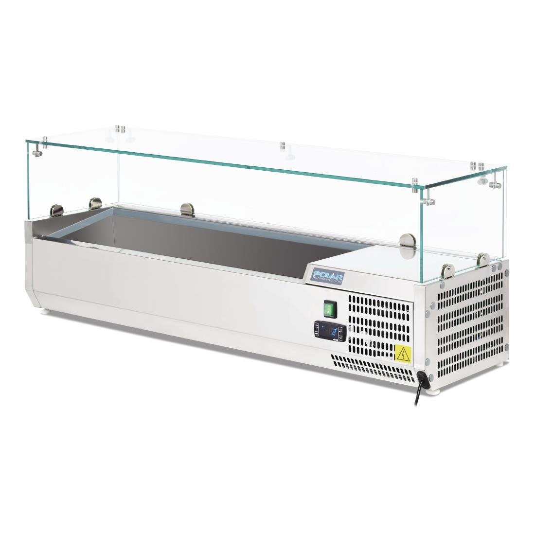 Polar G-Series Countertop Prep Fridge 5x 1/4GN with Glass Sneeze guard