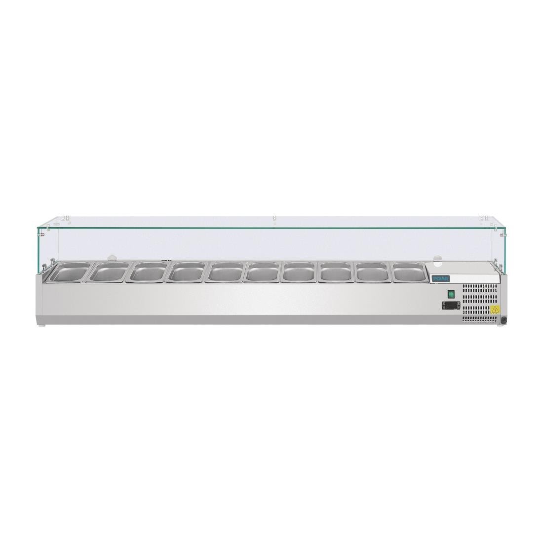 Polar G-Series Countertop Prep Fridge 10x 1/4GN with Glass Sneeze guard