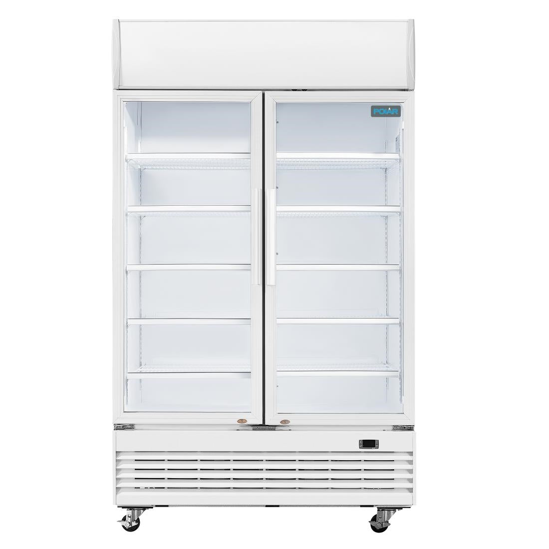 Polar G-Series Upright Display Cooler with Light Box Hinged Door - 950Ltr