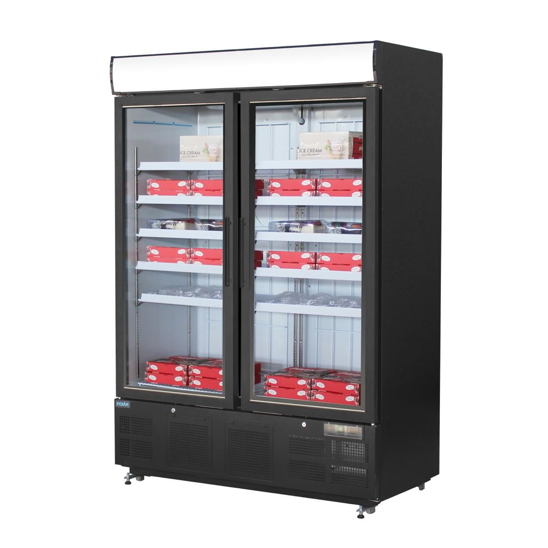 Polar G-Series Upright Display Freezer Black - 920Ltr