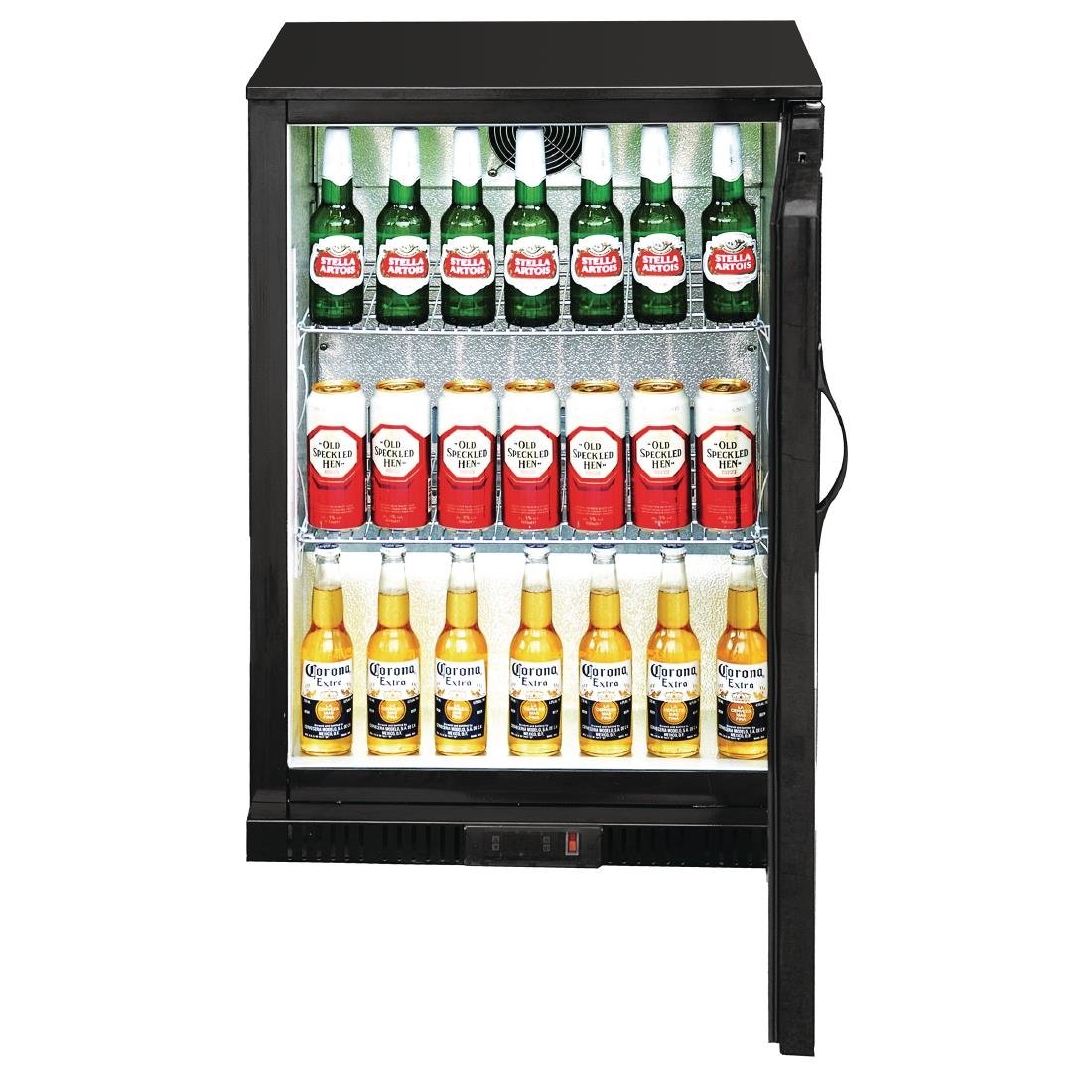 Polar G-Series Back Bar Cooler with Single Solid Hinged Door Black - 850mm