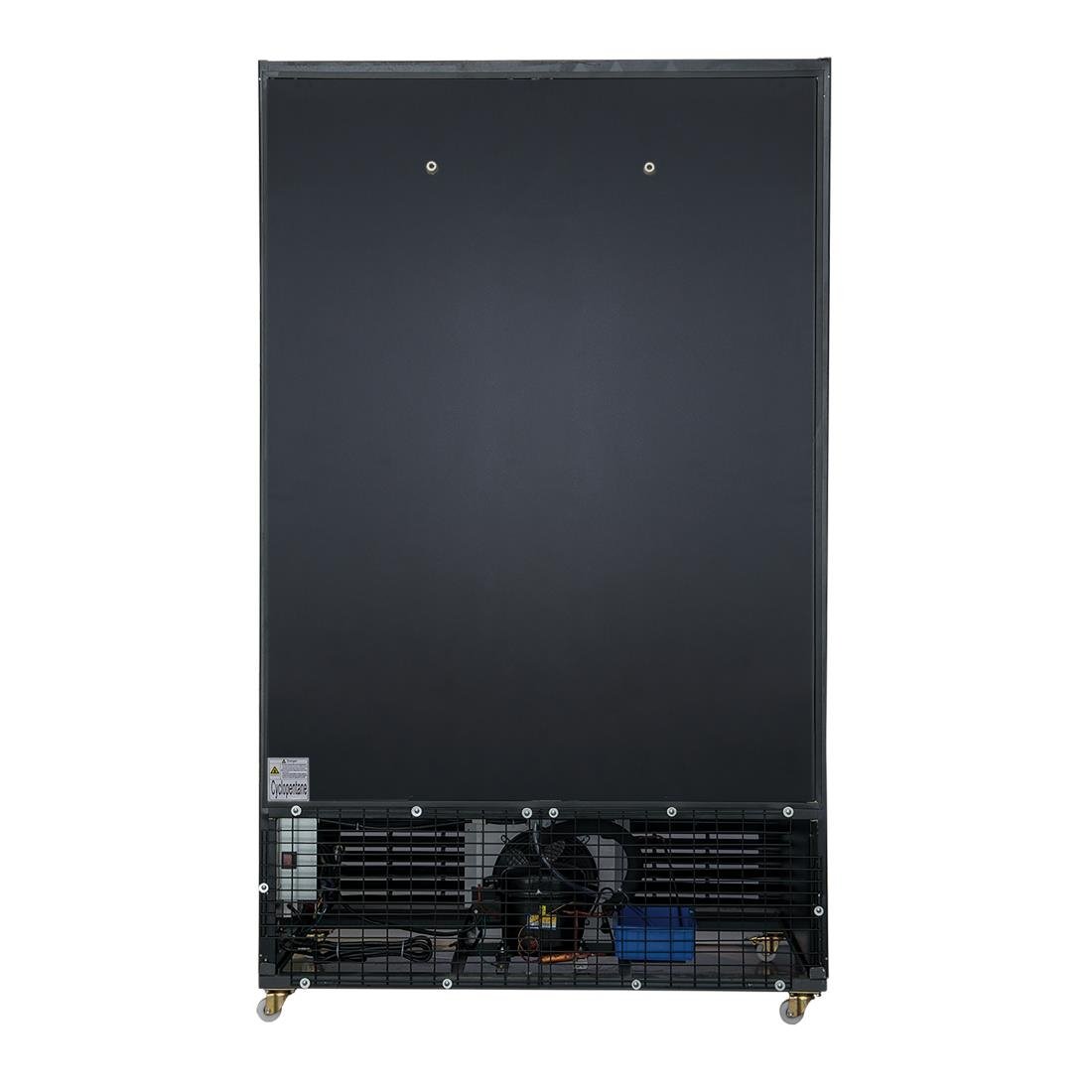 Polar G-Series Upright Display Cooler with Light Box Double Hinged Door - Black