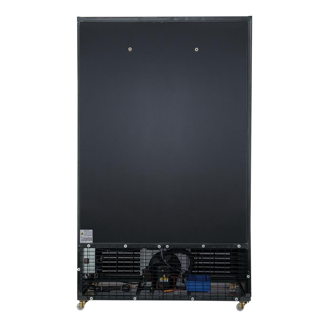 Polar G-Series Upright Display Cooler with Light Box Double Sliding Door - Black