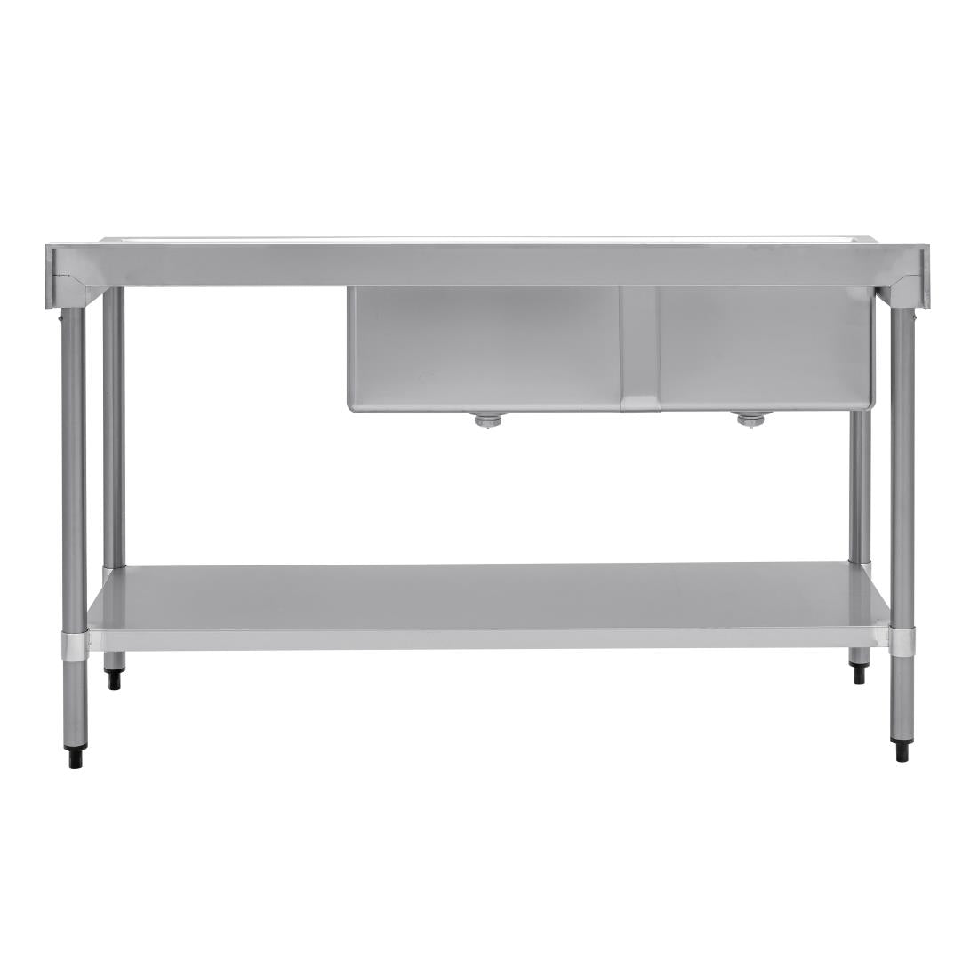 Vogue Double Bowl Sink R/H Drainer - 1500mm x 700mm (90mm Drain)