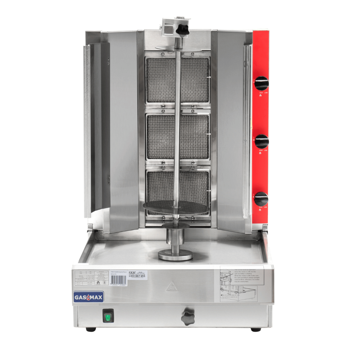 GasMax Semi-automatic 3 Burner LPG Kebab Machine - KB-3LPG