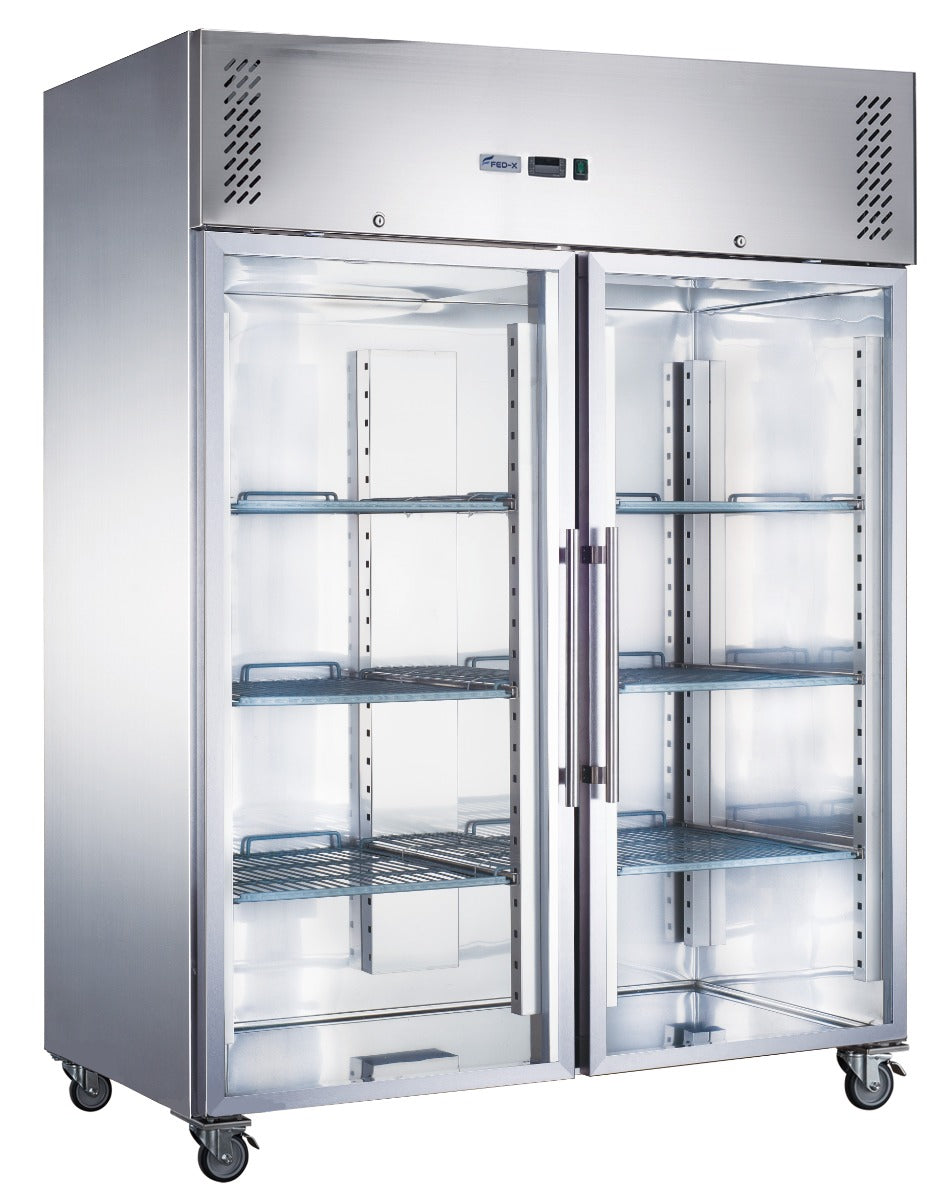 FED-X XURC1200G2V two-glass-door upright display fridge 791L
