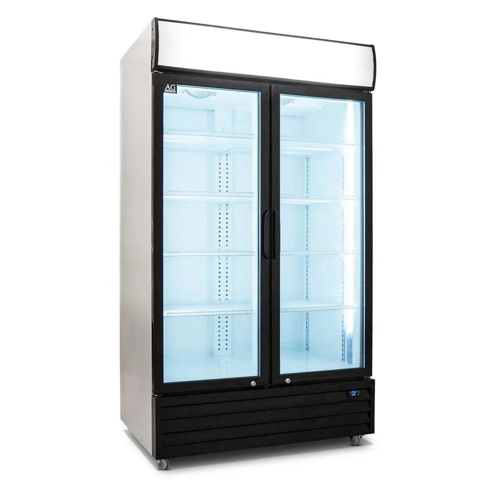 AG 800L Double Door Upright Display Fridge - Glass Door  CU800TNG