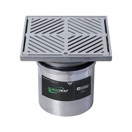 200mm Square Floor Waste Arrestor 304 Grade S/S (suits 150mm pipe)