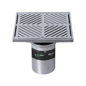 200mm Square Floor Waste Arrestor FW-200BSM-304 (suits 100mm pipe) (Heel Proof)