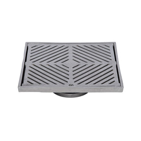 225mm Square Floor Waste 304 Grade S/S (suits 100mm pipe) (Heel Proof)