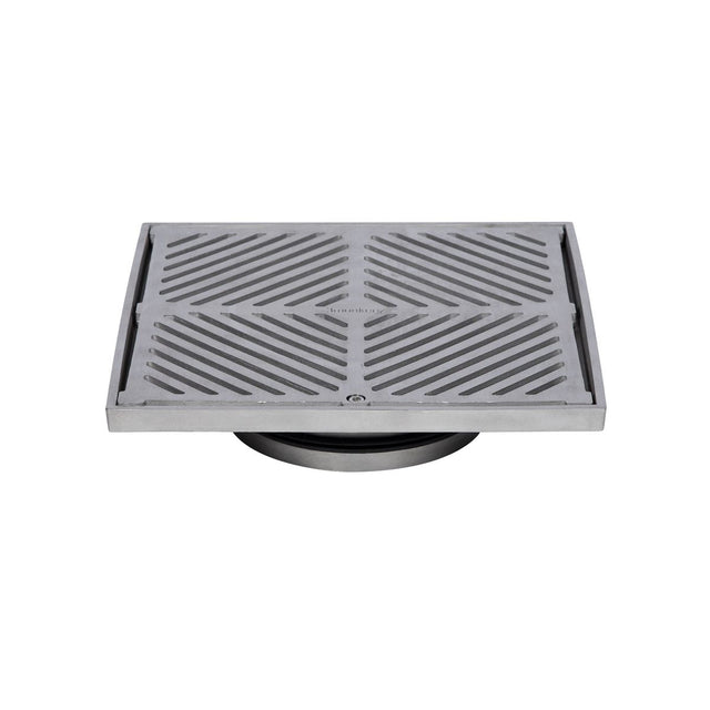 250mm Square Floor Waste 304 Grade S/S (suits 150mm pipe) (Heel Proof)