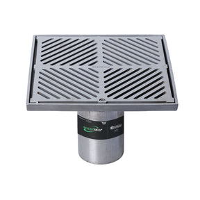 250mm Square Floor Waste Arrestor 304 Grade S/S (suits 100mm pipe) (Heel Proof)