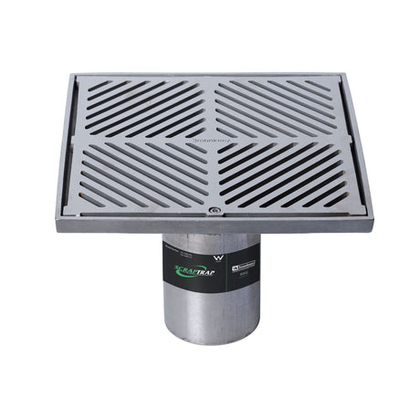 250mm Square Floor Waste Arrestor 304 Grade S/S (suits 100mm pipe) (Heel Proof)